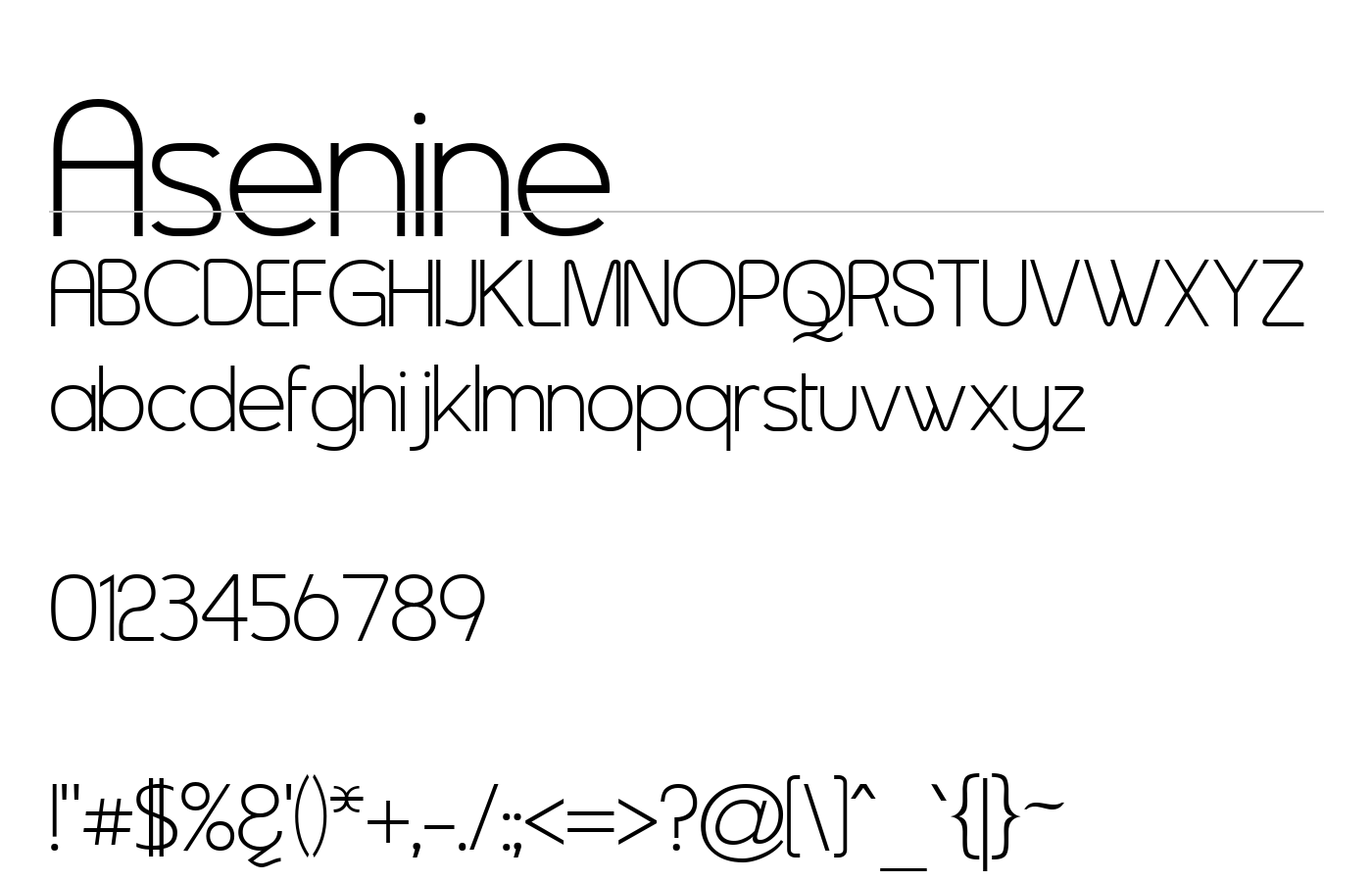 Asenine Font preview