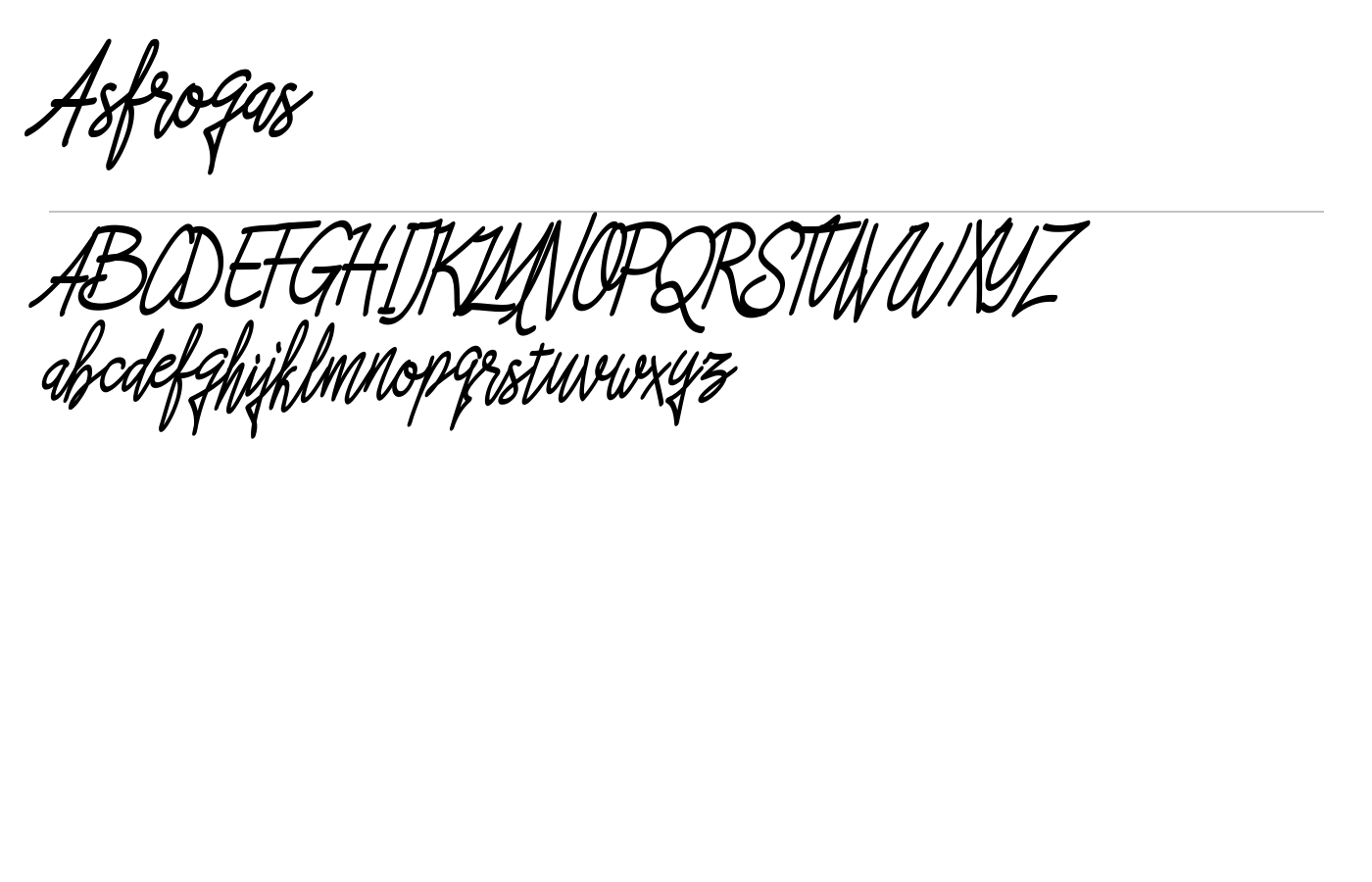 Asfrogas Font preview