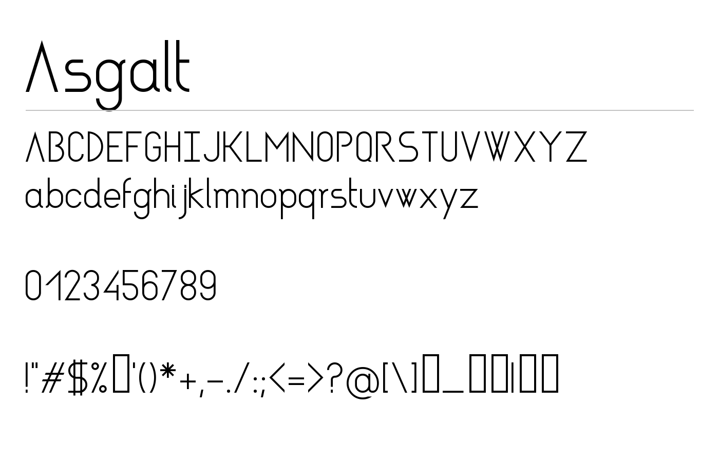 Asgalt Font preview