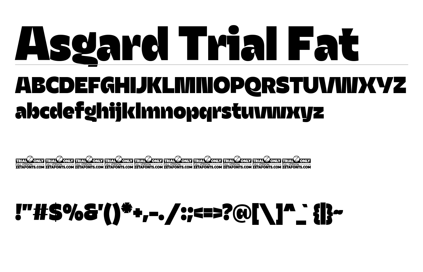 Asgard Trial Font preview