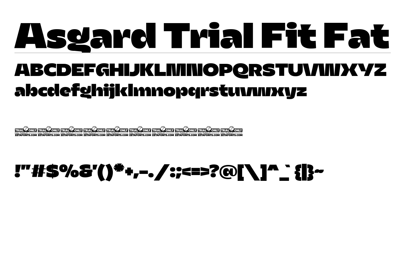 Asgard Trial Font preview
