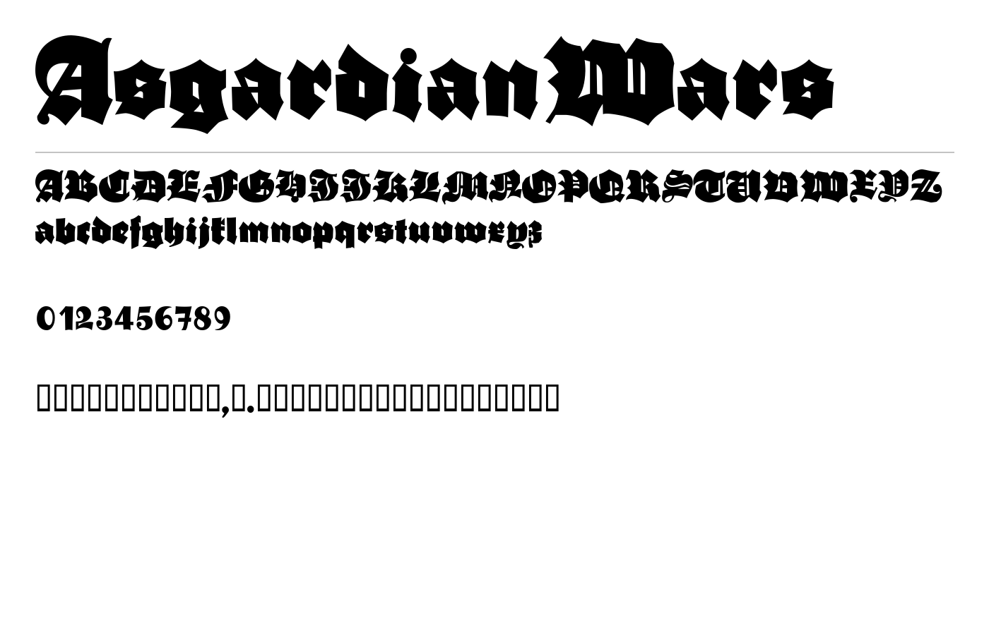 AsgardianWars Font preview