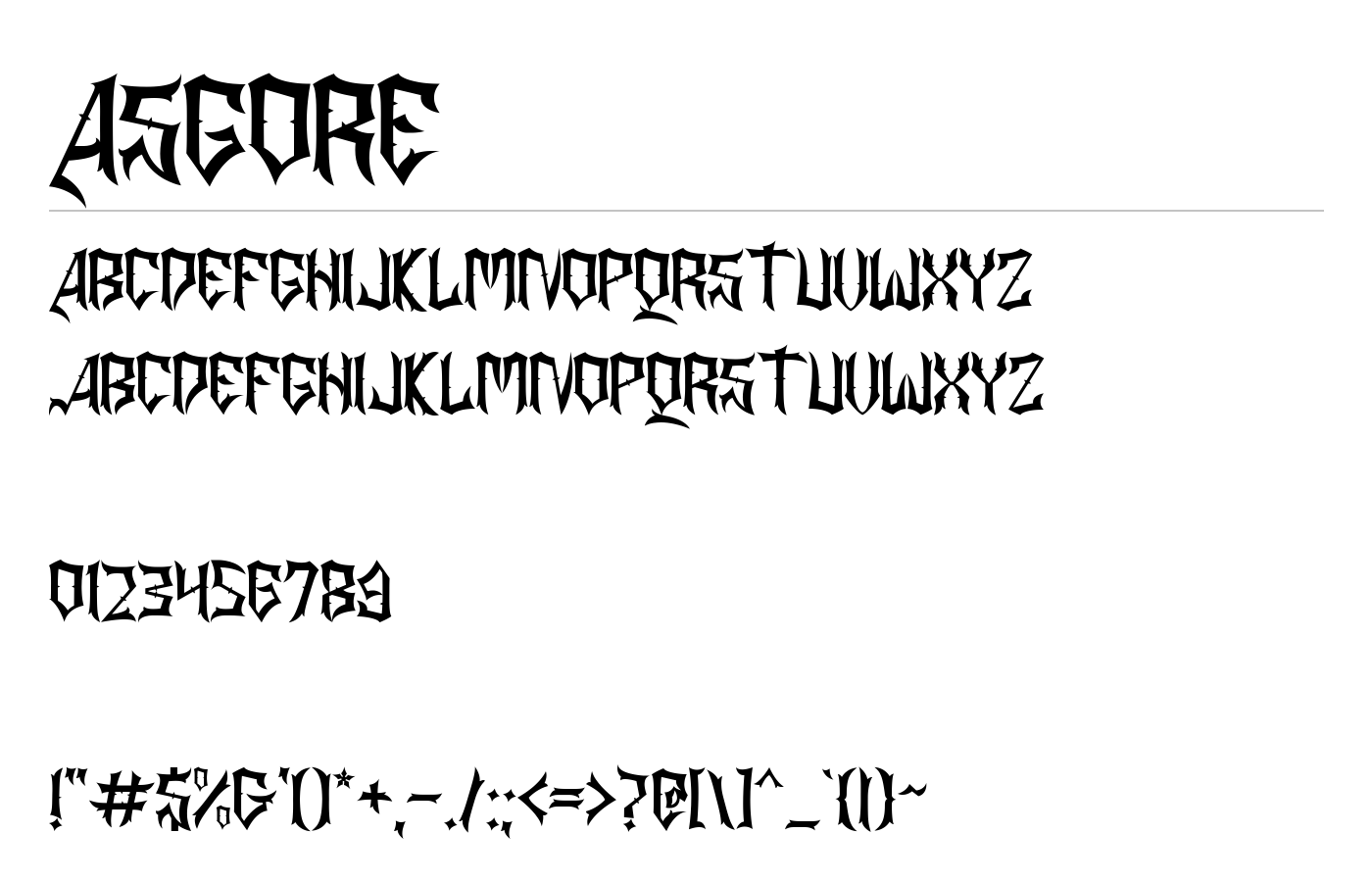 ASGORE Font preview