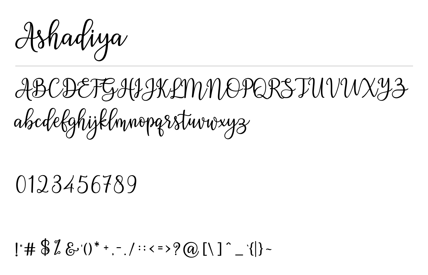 Ashadiya Font preview