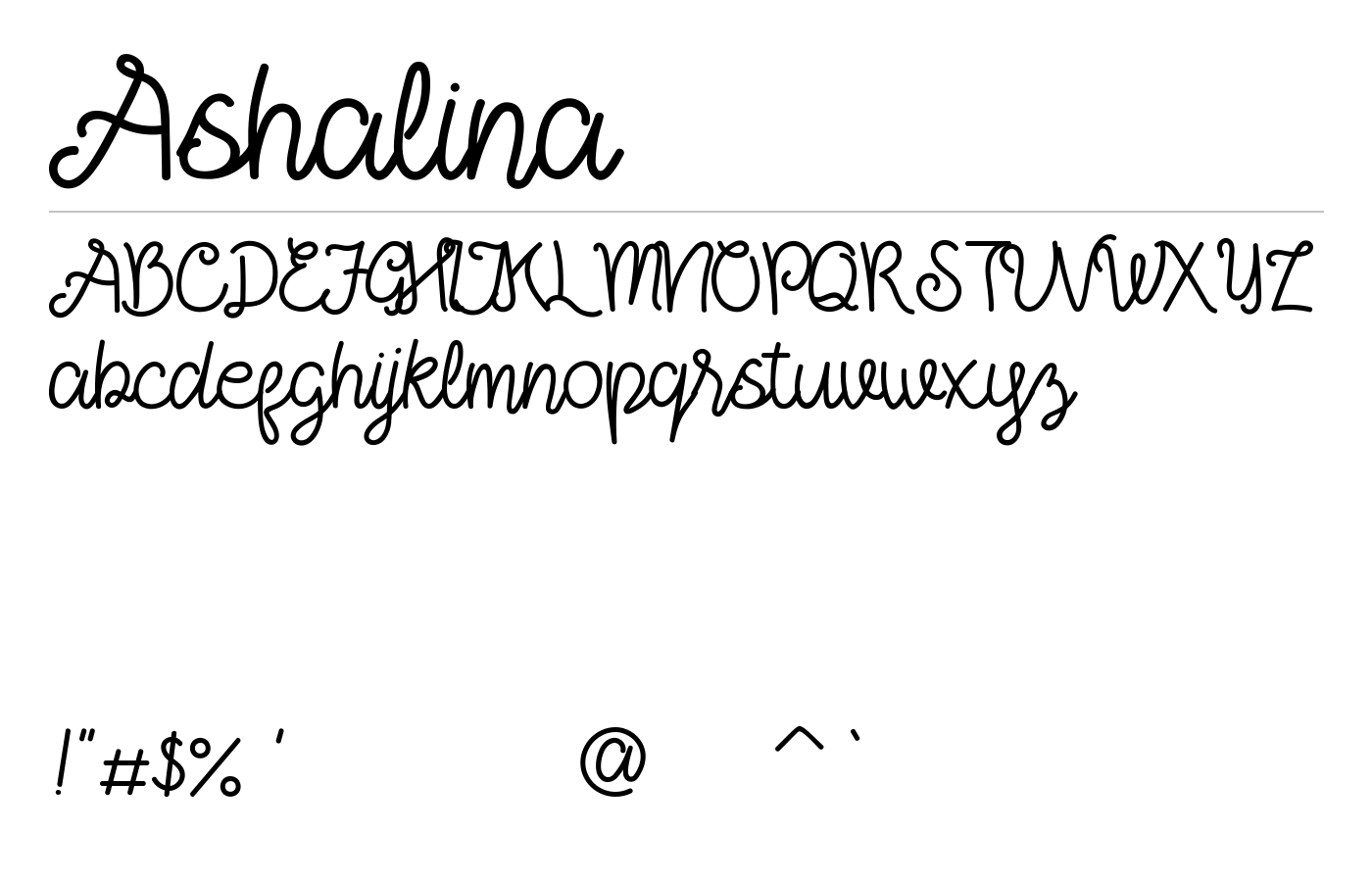 Ashalina Font preview