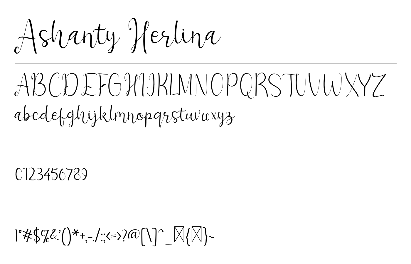 Ashanty Herlina Font preview