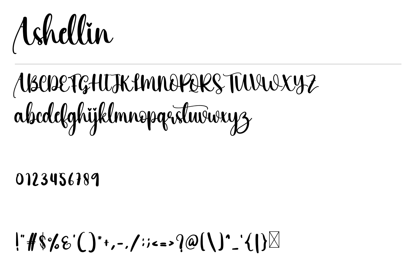 Ashellin Font preview