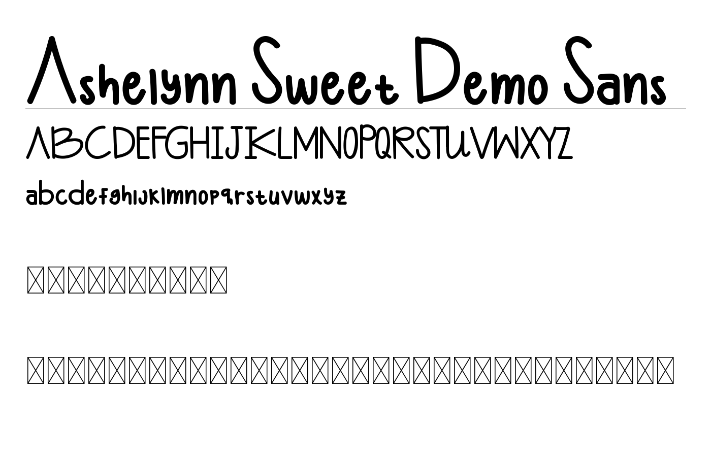 Ashelynn Sweet Demo Font preview