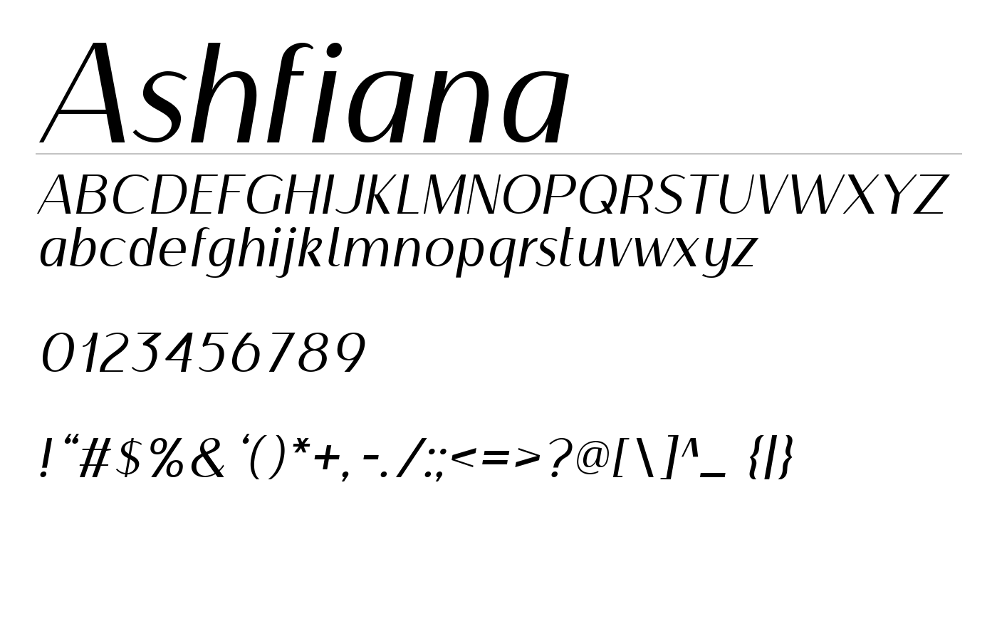Ashfiana Font preview