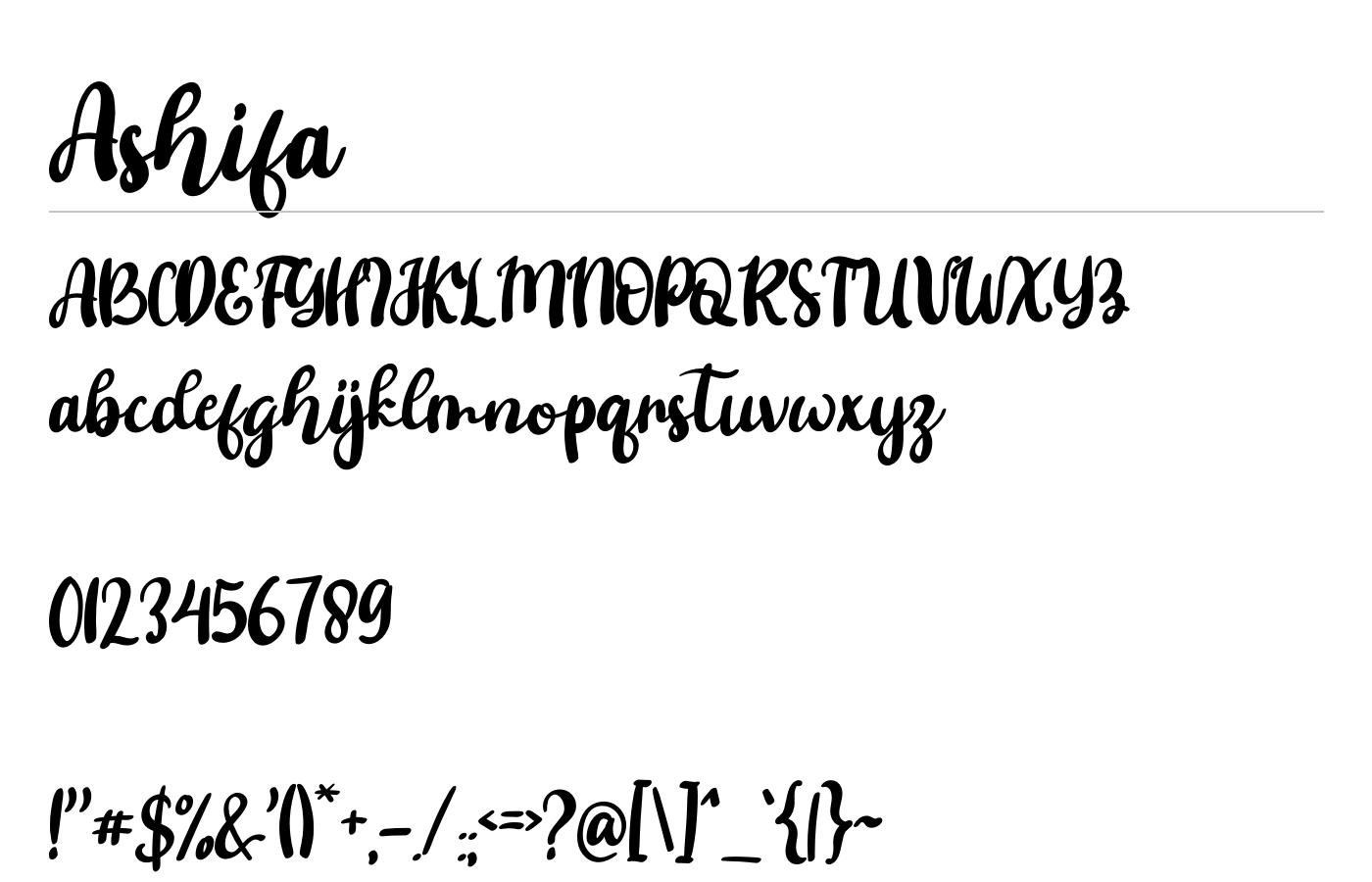 Ashifa Font preview