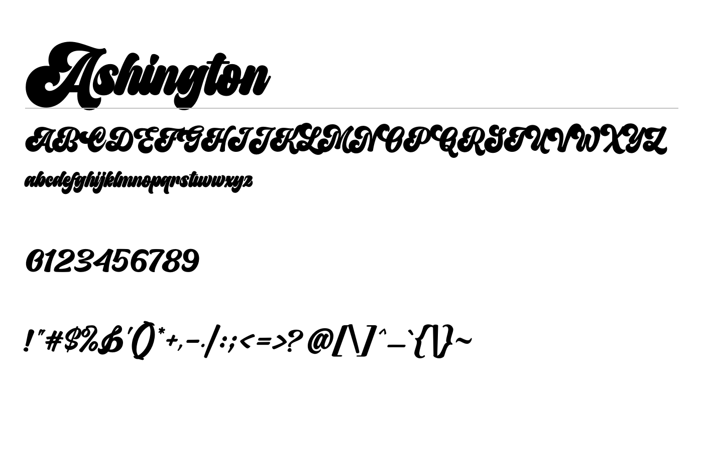 Ashington Font preview