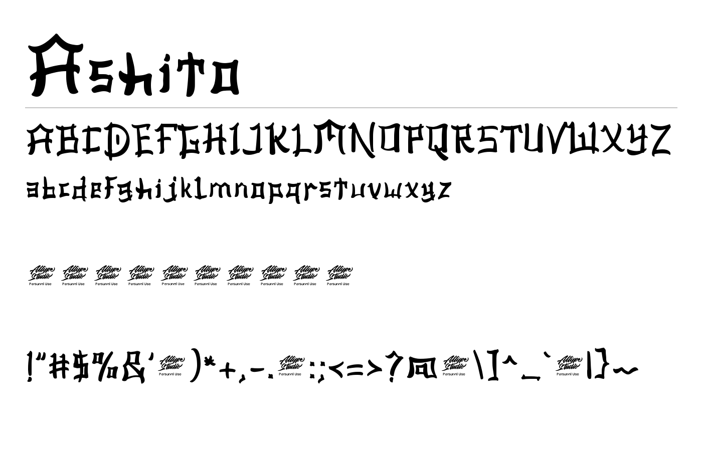 Ashito Font preview