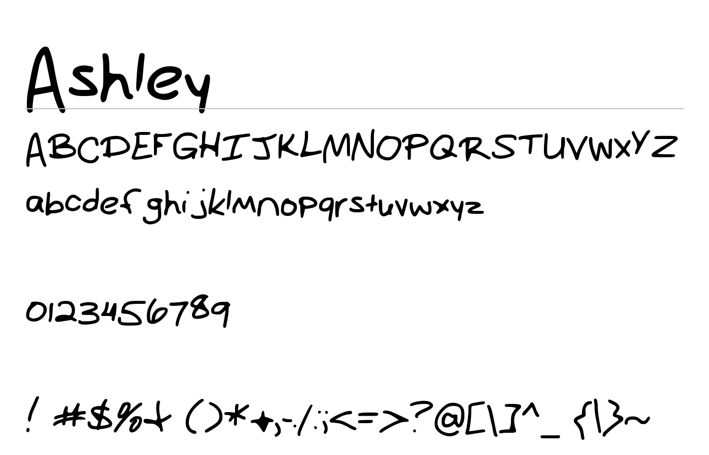 Ashley Font preview