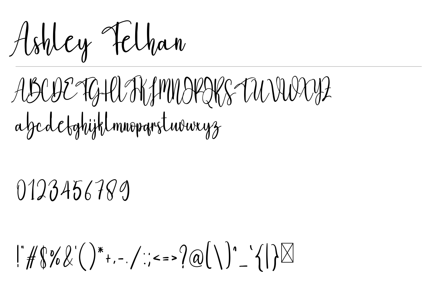 Ashley Felhan Font preview
