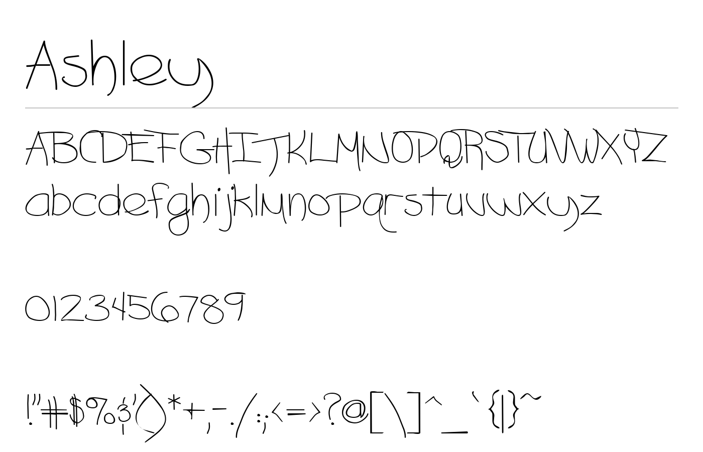 Ashley Font preview