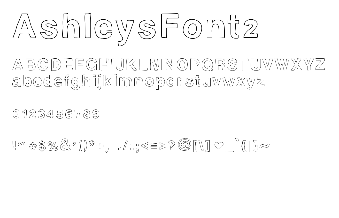 AshleysFont2 Font preview
