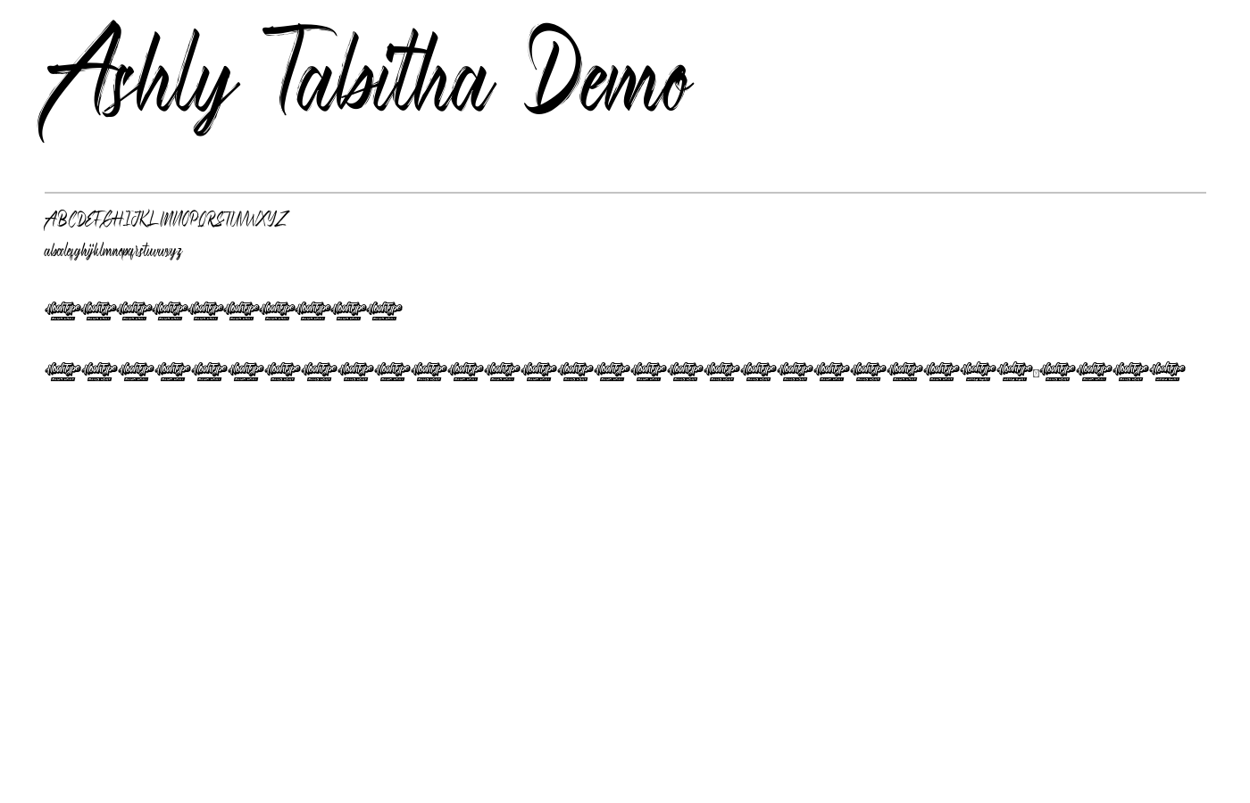 Ashly Tabitha Demo Font preview