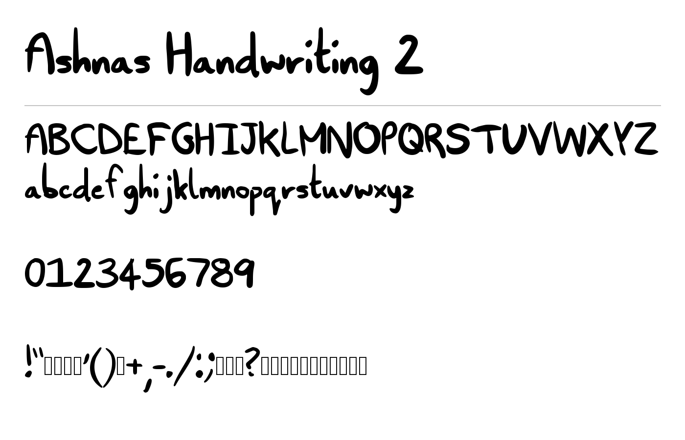 Ashnas Handwriting 2 Font preview