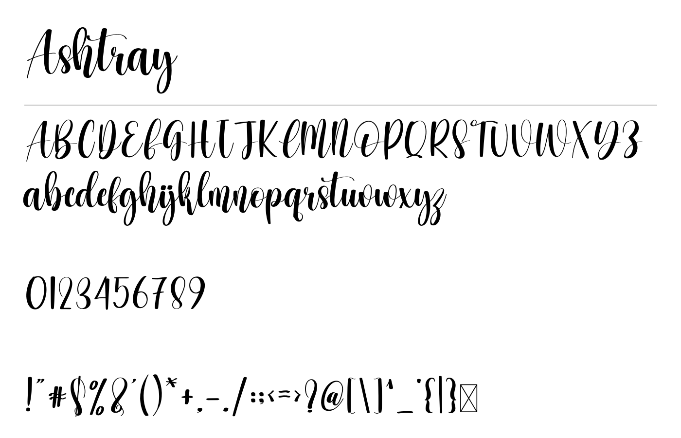 Ashtray Font preview