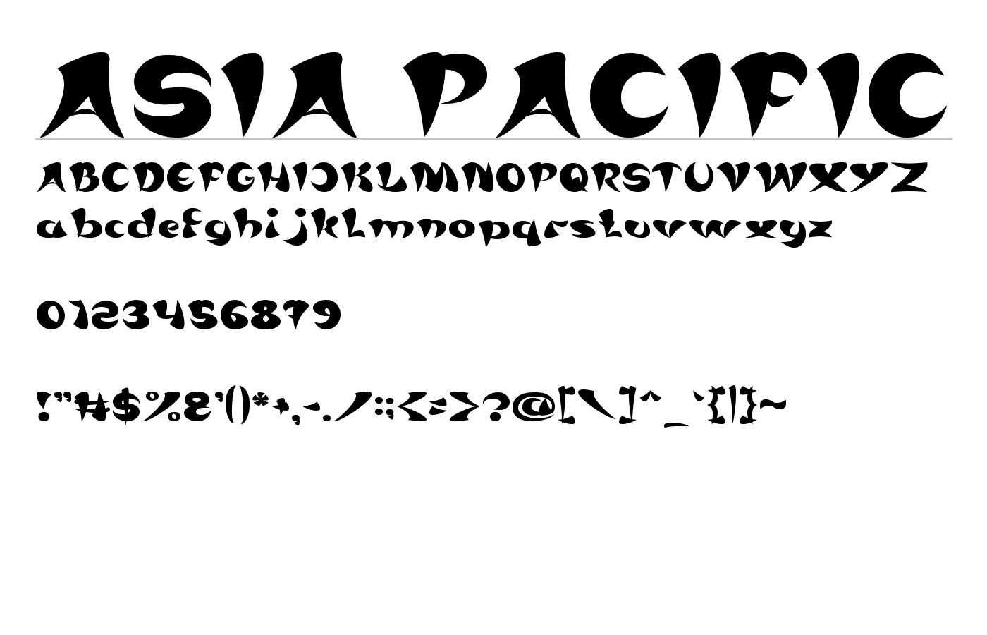ASIA PACIFIC Font preview