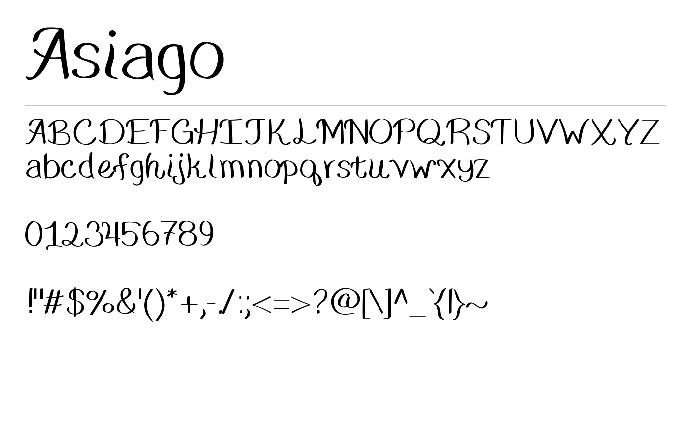 Asiago Font preview