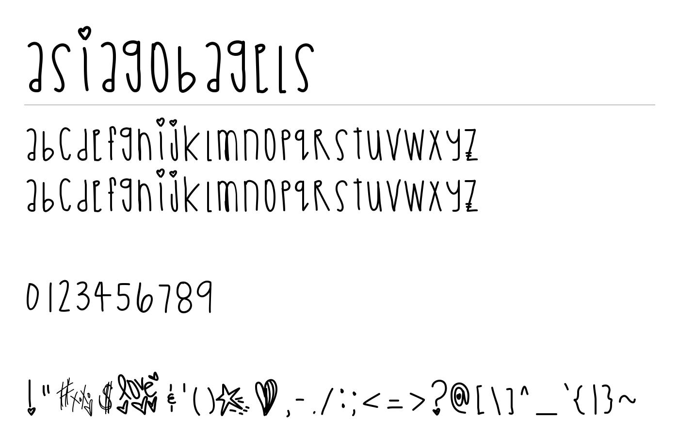 AsiagoBagels Font preview