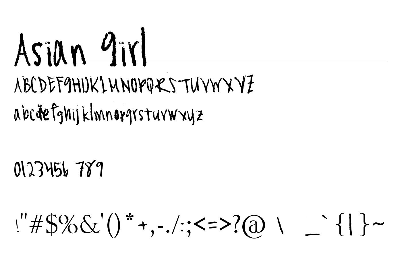Asian Girl Font preview