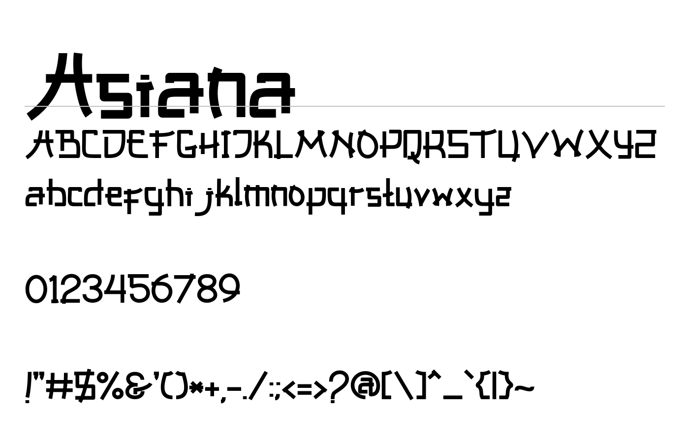 Asiana Font preview