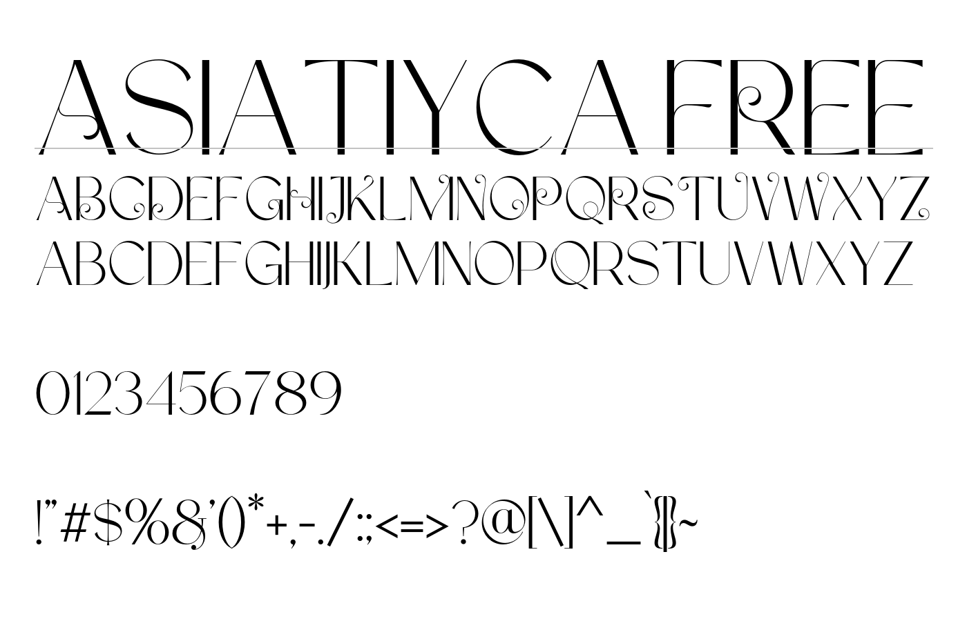 Asiatiyca FREE Font preview