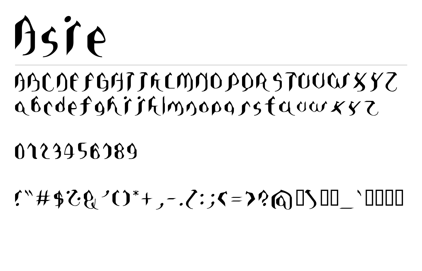 Asie Font preview