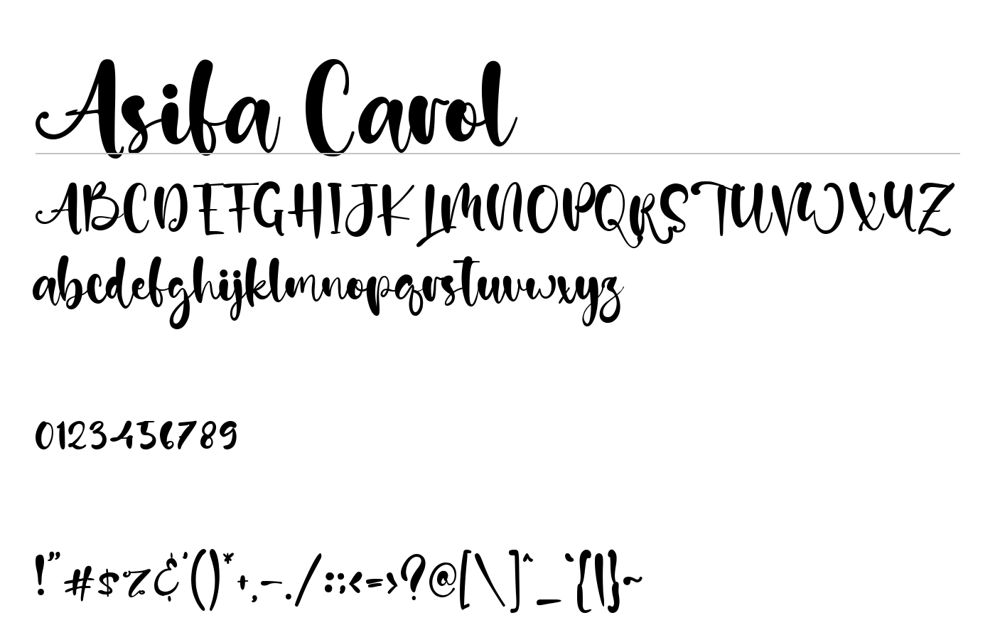 Asifa Carol Font preview