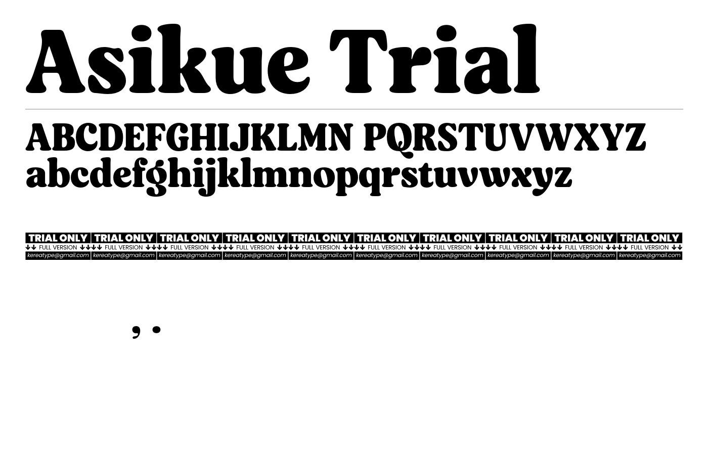Asikue Trial Font preview
