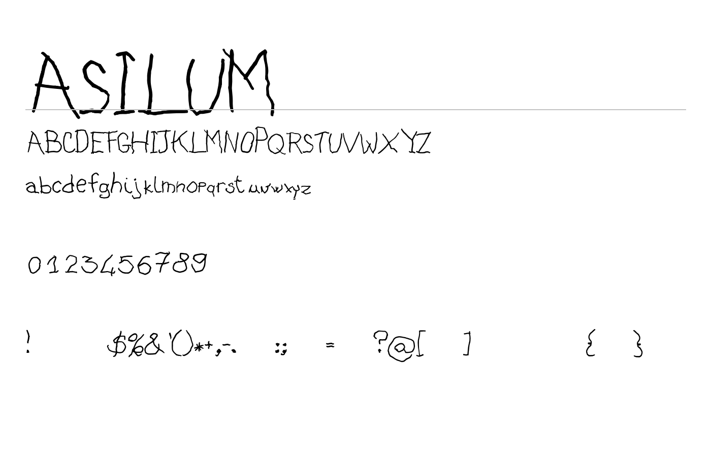 ASILUM Font preview