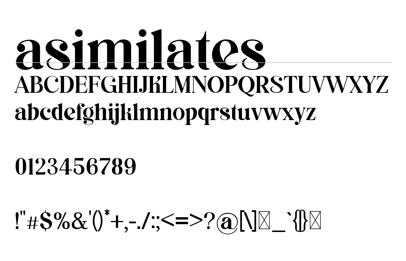 asimilates Font preview