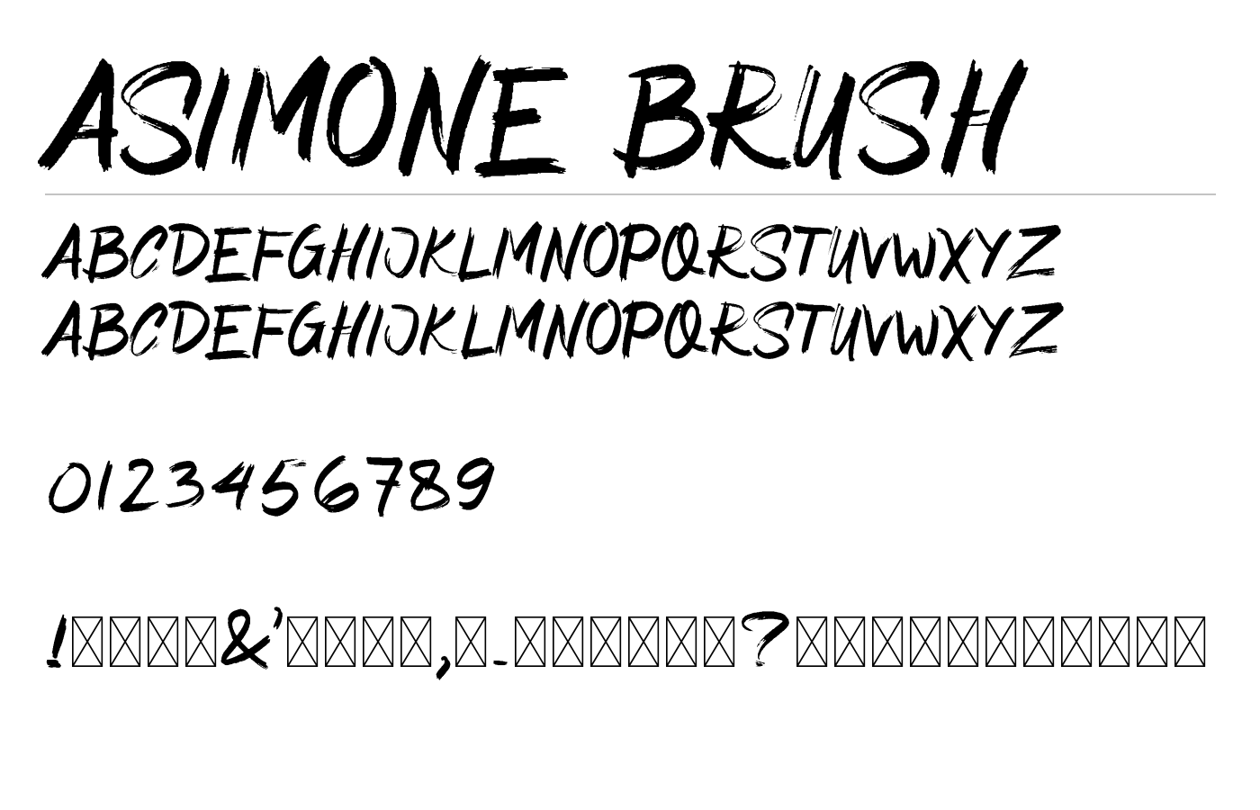 Asimone Brush Font preview