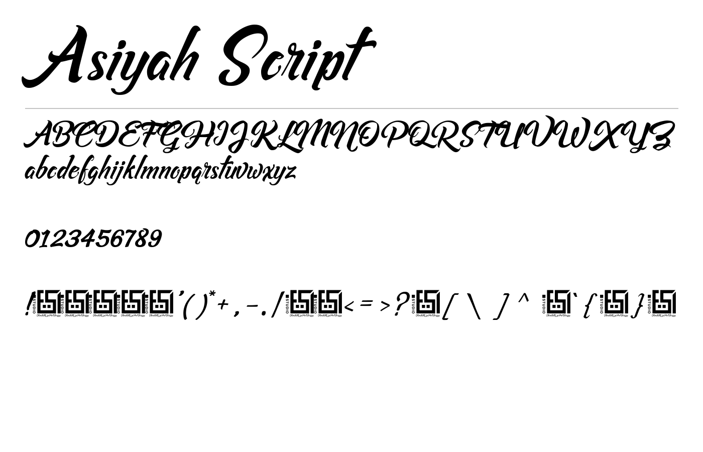 Asiyah Script Font preview