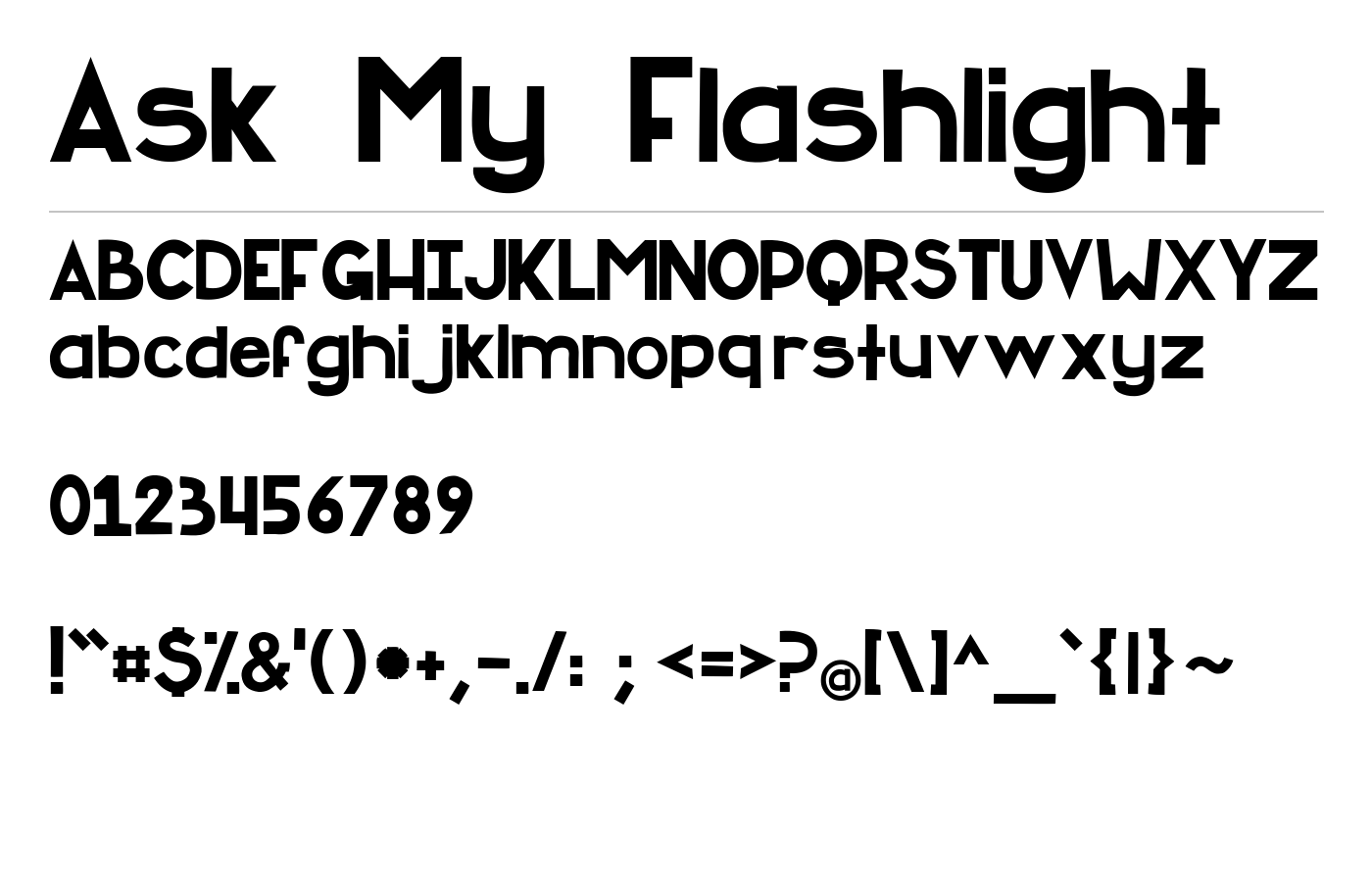Ask My Flashlight Font preview
