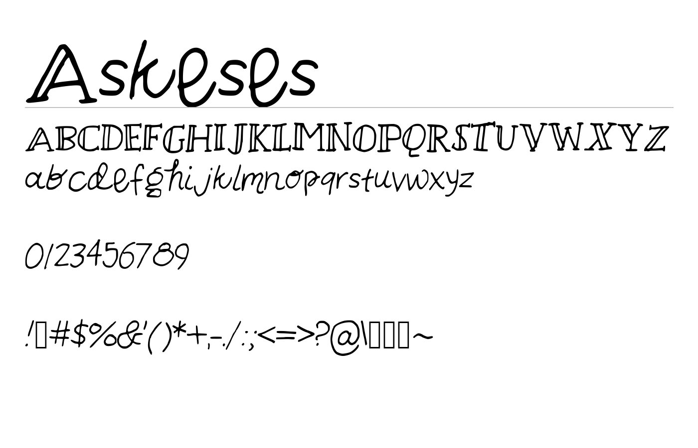 Askeses Font preview