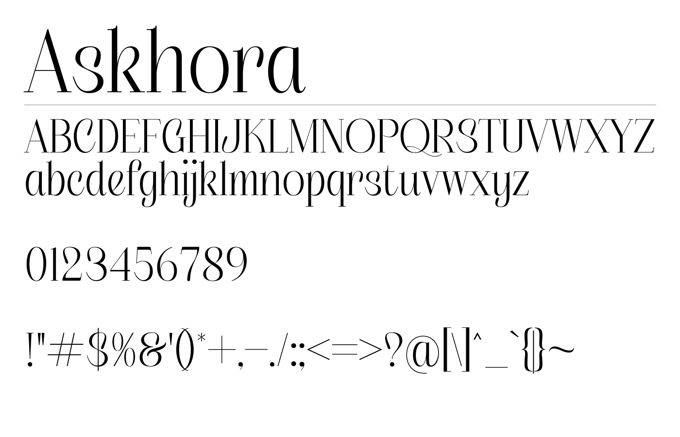 Askhora Font preview