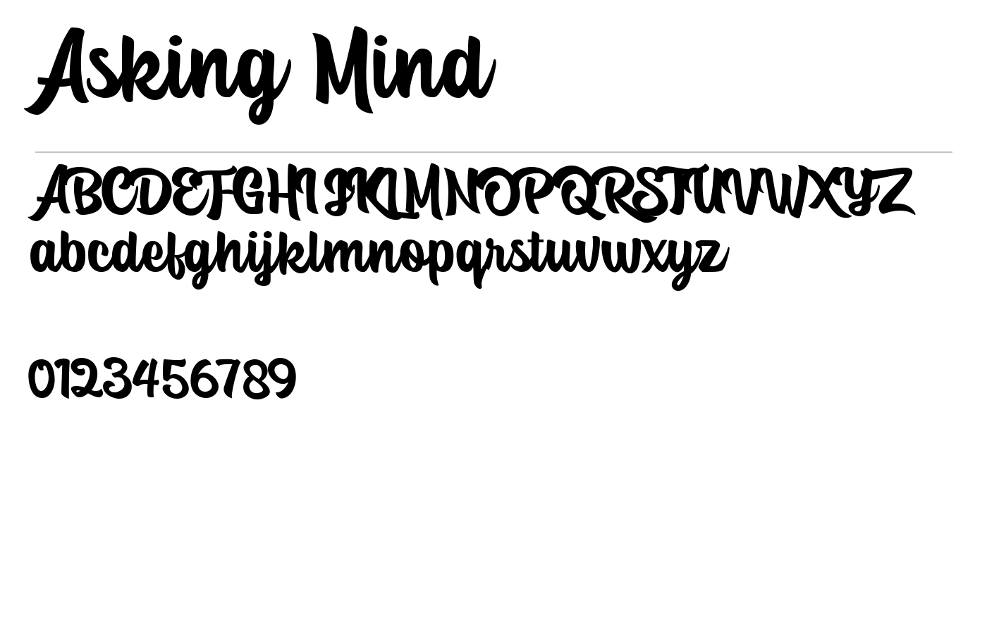 Asking Mind Font preview