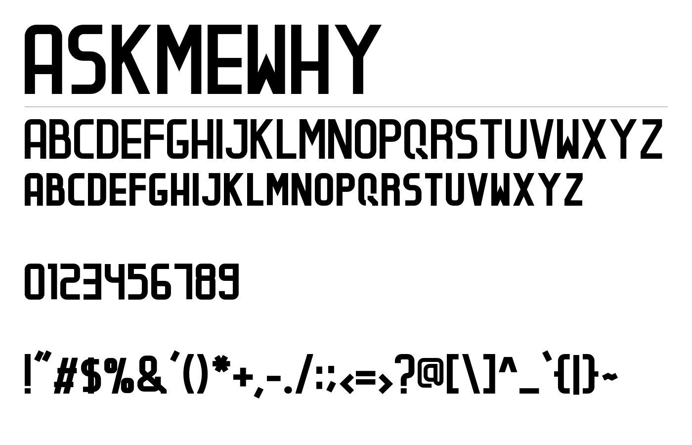 ASKMEWHY Font preview