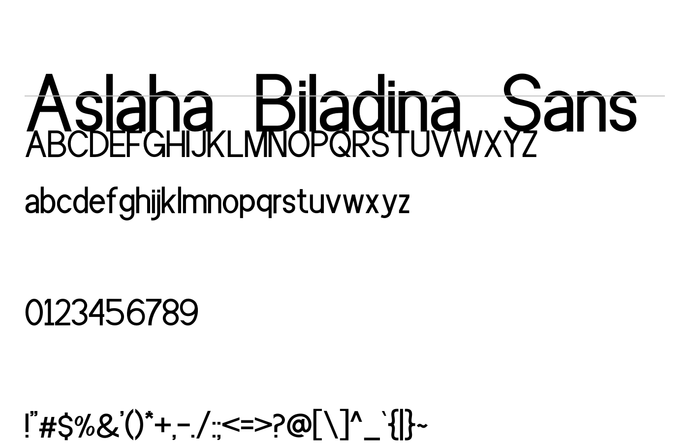 Aslaha Biladina Sans Font preview