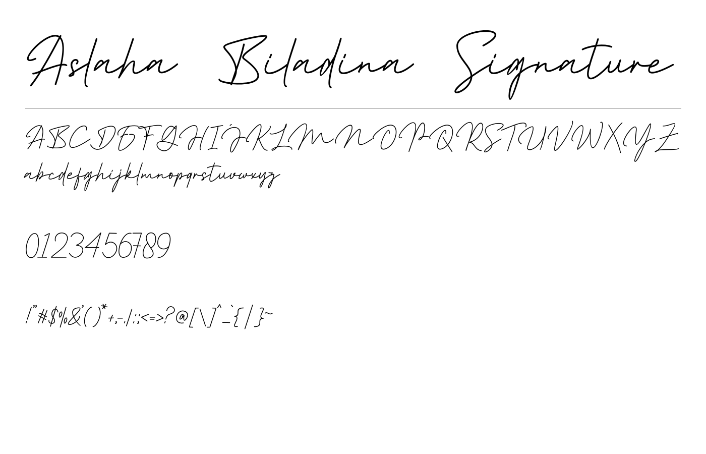 Aslaha Biladina Signature Font preview