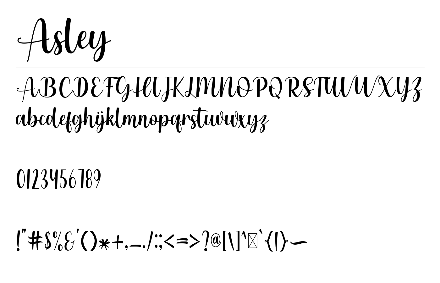 Asley Font preview