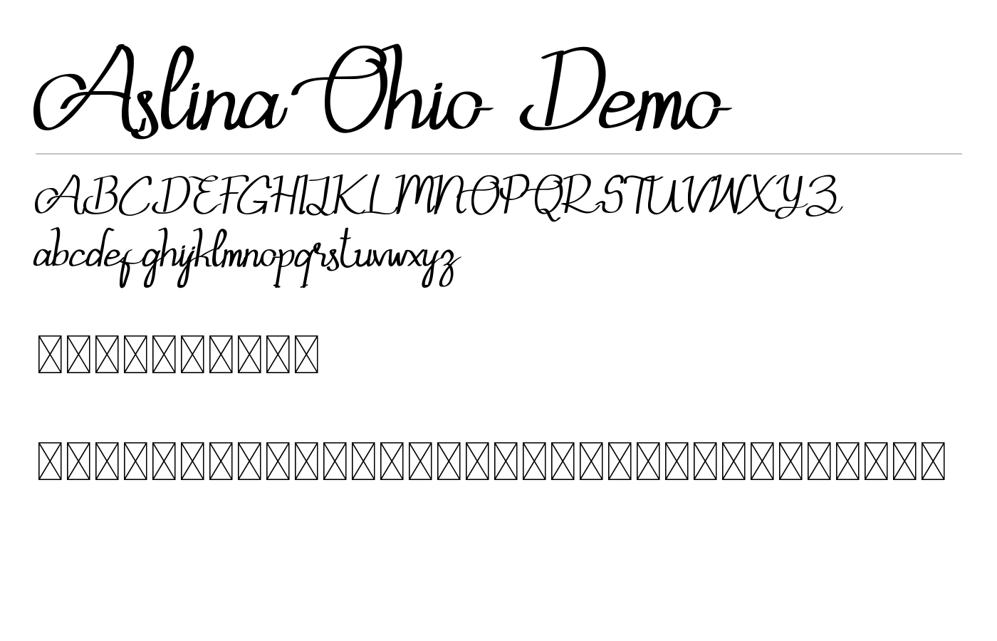 Aslina Ohio Demo Font preview