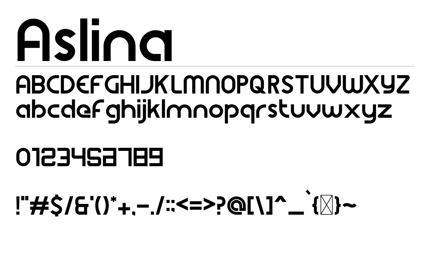 Aslina Font preview