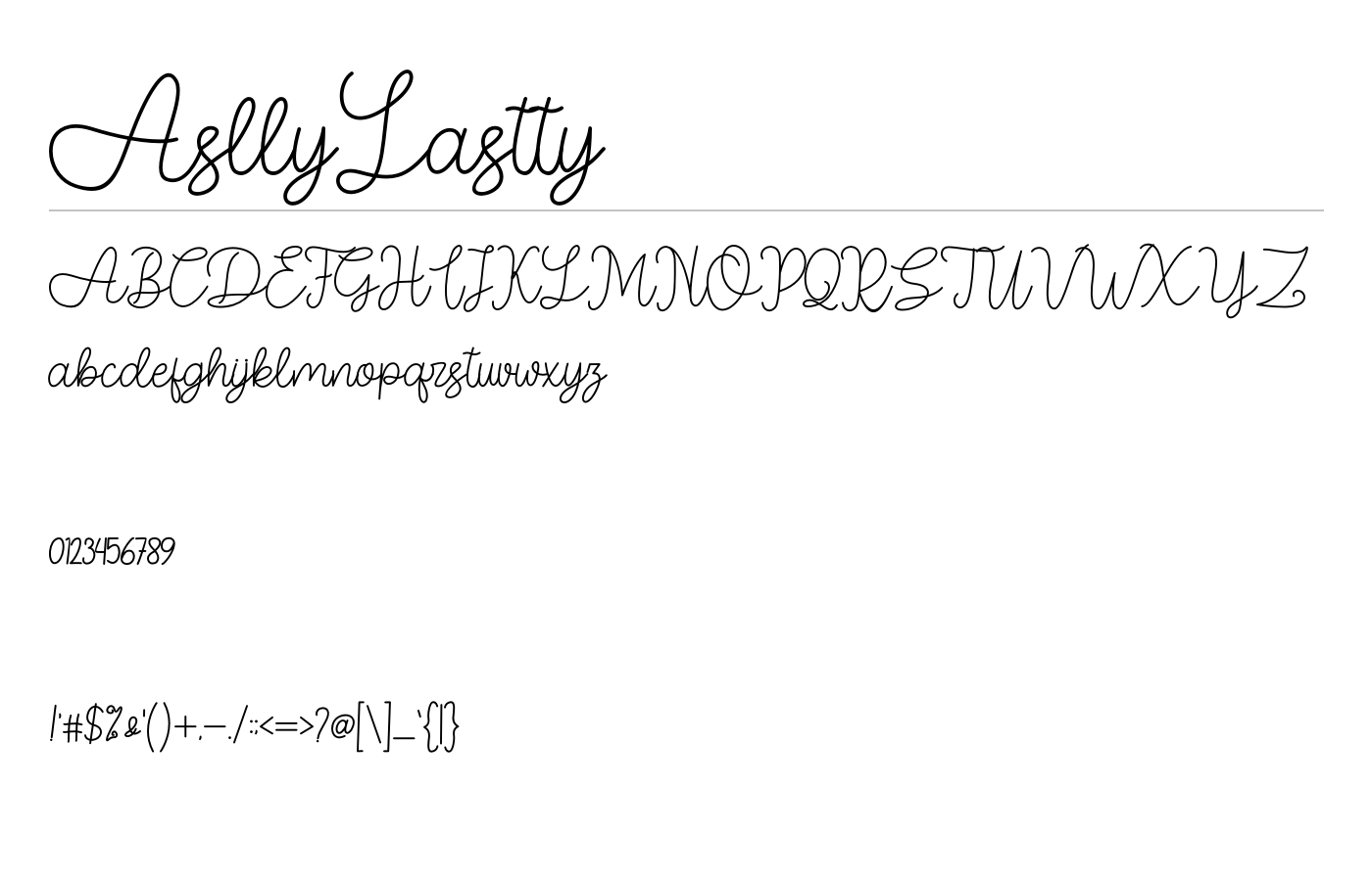 AsllyLastty Font preview