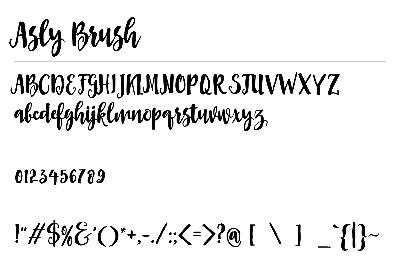 Asly Brush Font preview