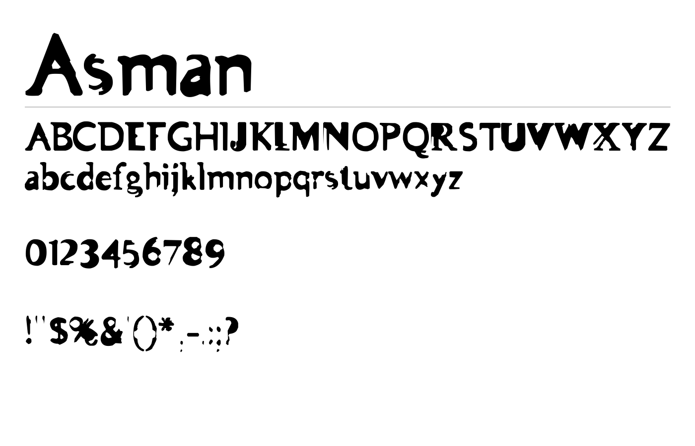 Asman Font preview
