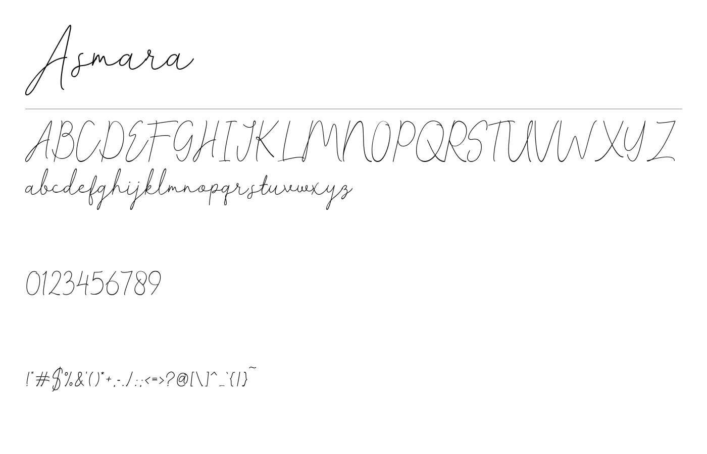Asmara Font preview